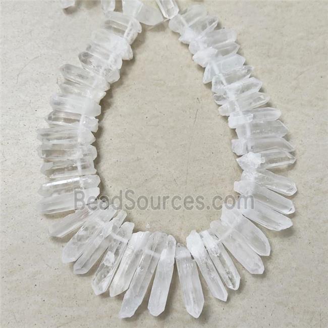 Clear Quartz Crystal Stick Beads