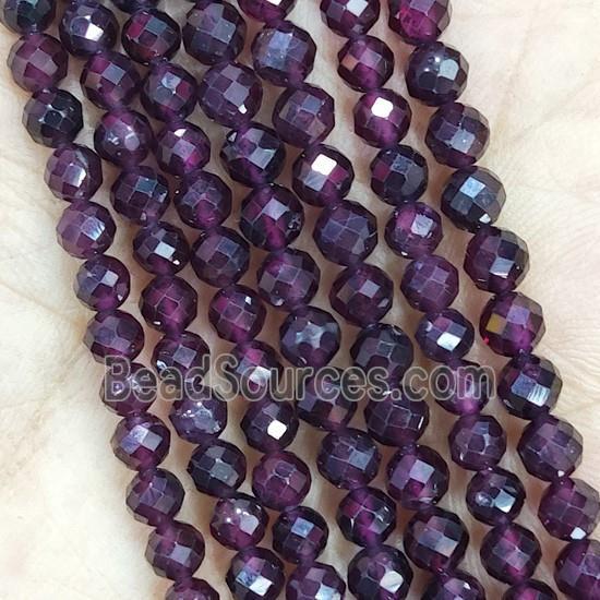 Dark Garnet Seed Beads Faceted Round