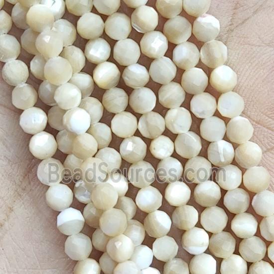 Natural Shell Beads Faceted Round