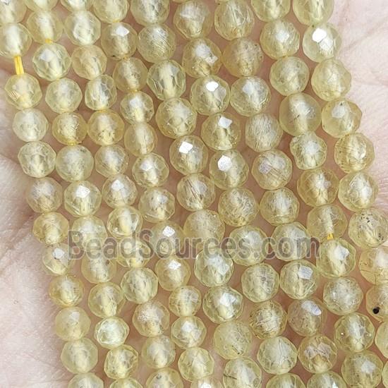 Yellow Apatite Beads Faceted Round