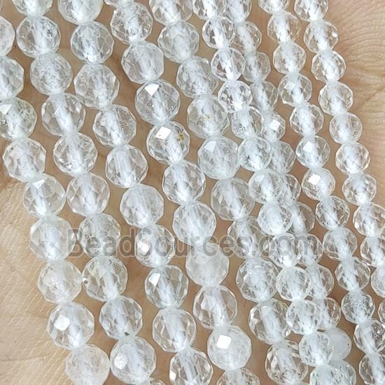 Clear Topaz Beads Faceted Round