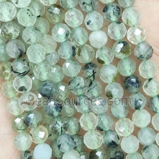 Green Prehnite Seed Beads Faceted Round