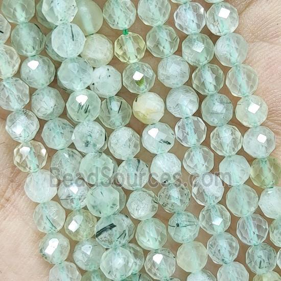 Tiny Green Prehnite Beads Faceted Round A-Grade