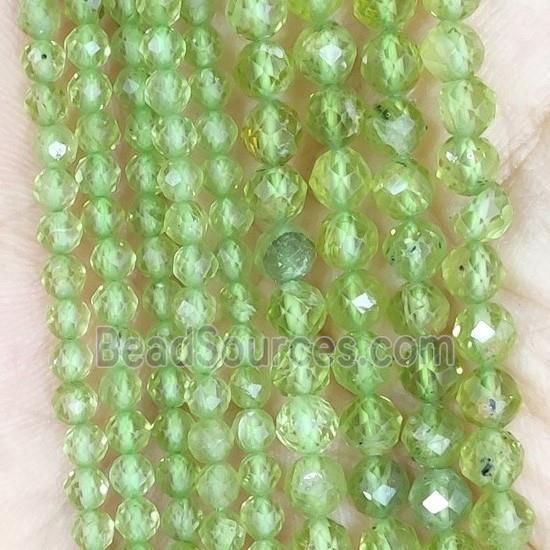 Green Peridot Beads Faceted Round A-Grade