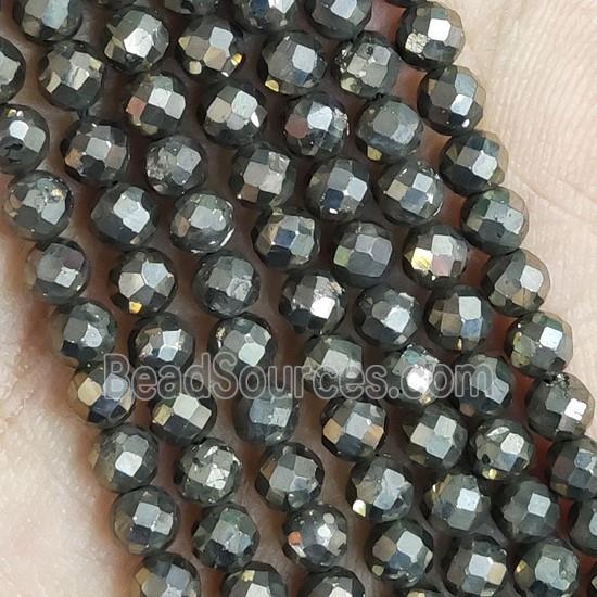 Pyrite Beads Tiny Faceted Round