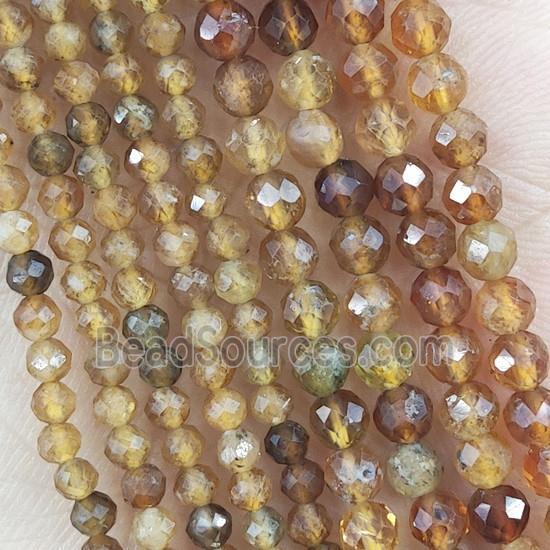 Yellow Tourmaline Beads Faceted Round