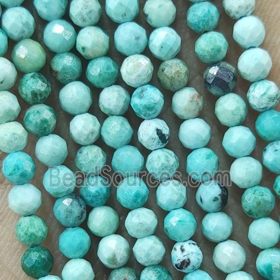 Natural Green Turquoise Beads Faceted Round