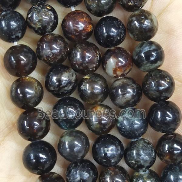 Natural Black Biotite Beads Round