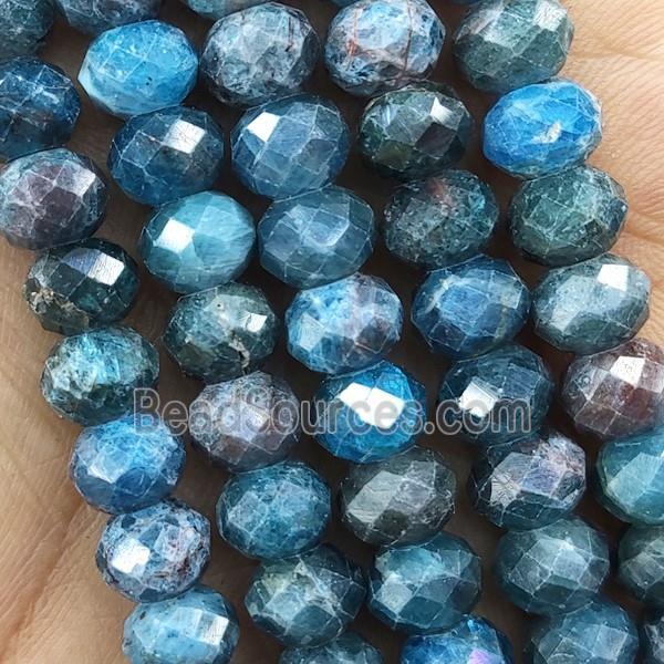 Blue Apatite Beads Faceted Rondelle