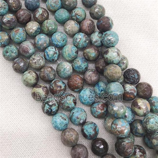 Blue Ocean Jasper Beads Dye Faceted Round