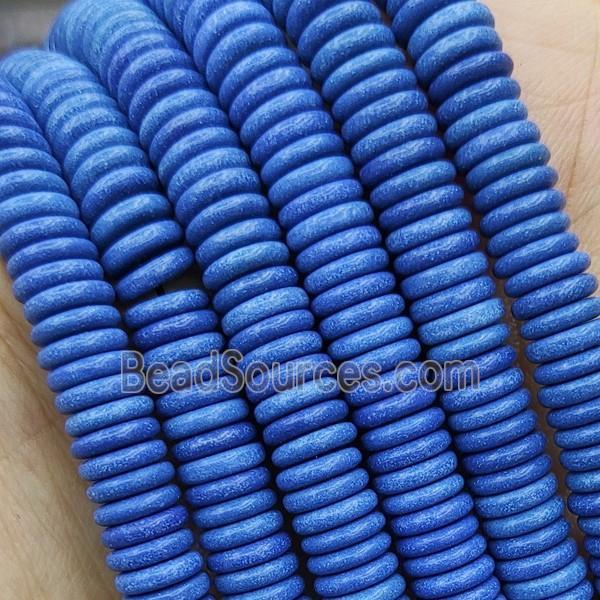 Blue Oxidative Agate Heishi Spacer Beads