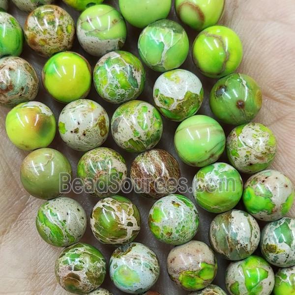 Round Olive Imperial Jasper Beads Dye