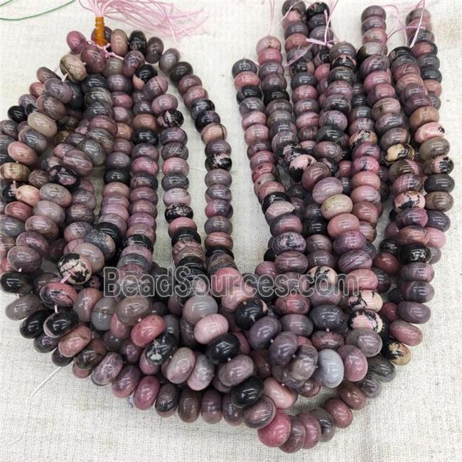 Pink Rhodonite Rondelle Beads