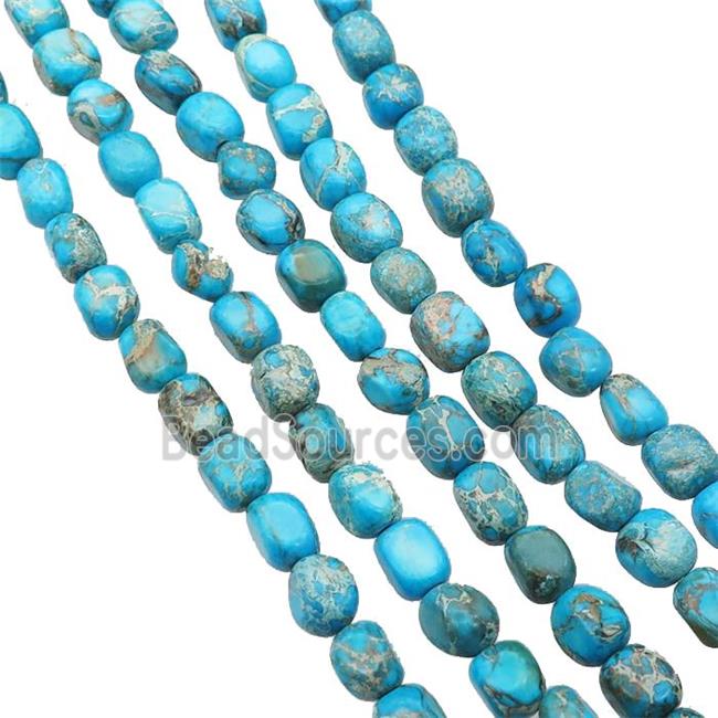 Blue Imperial Jasper Beads Freeform