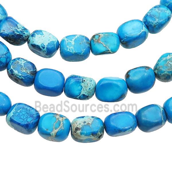 Blue Imperial Jasper Beads Freeform