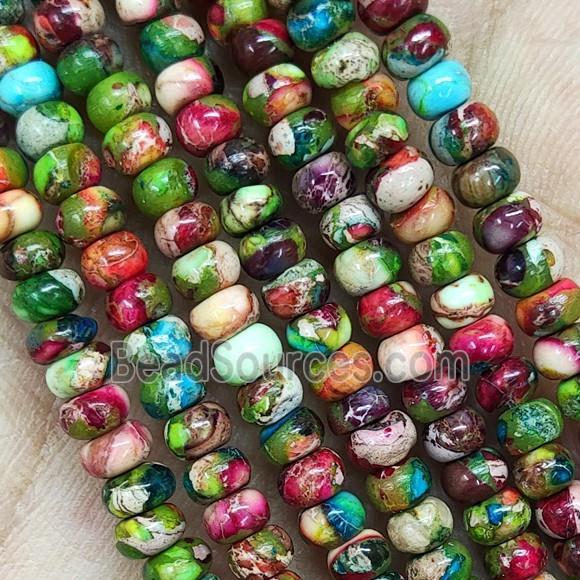 Imperial Jasper Rondelle Beads Multicolor Smooth