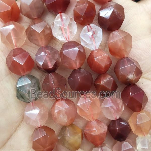 Red Actinolite Beads Cut Round