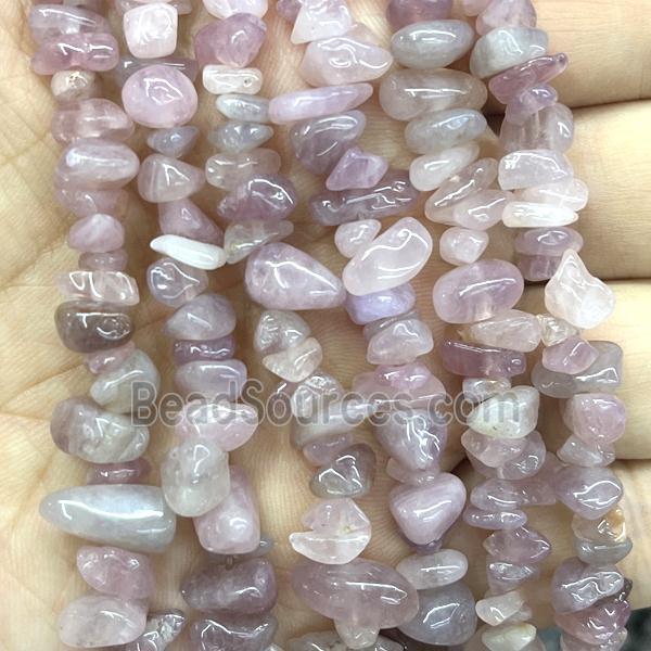 Pink Madagascar Rose Quartz Chip Beads Freeform