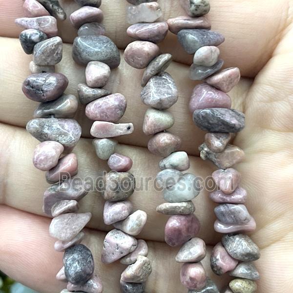 Pink Rhodonite Chip Beads Freeform