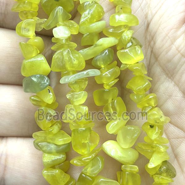 Lemon Chrysoprase Chip Beads Freeform