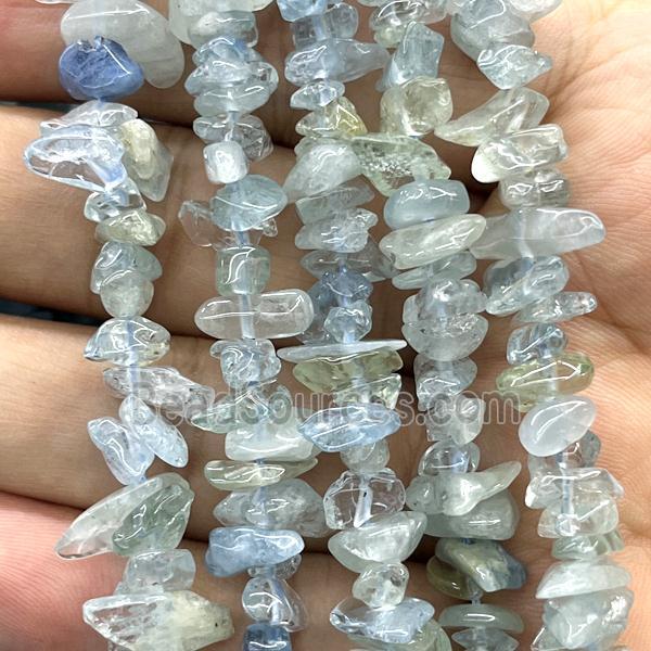 Blue Aquamarine Chip Beads Freeform