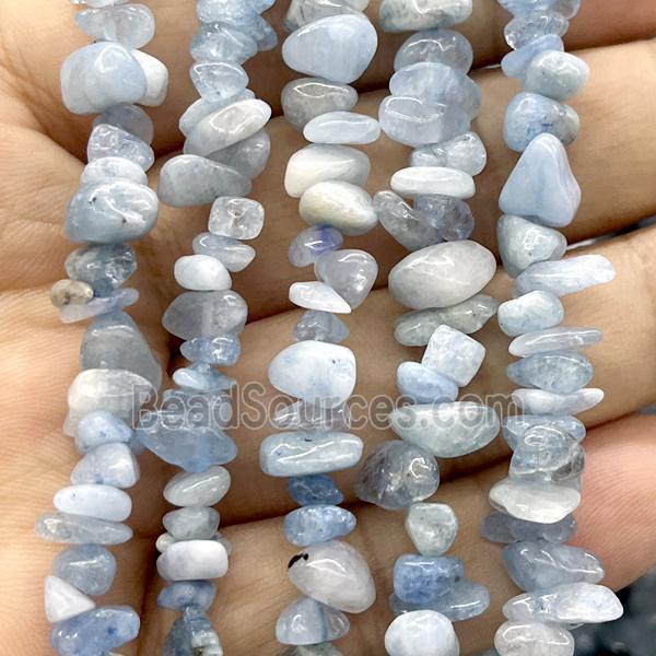 Blue Aquamarine Chip Beads Freeform