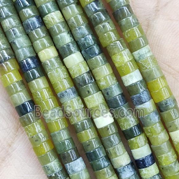 Chinese Nephrite Jade Heishi Beads Olive