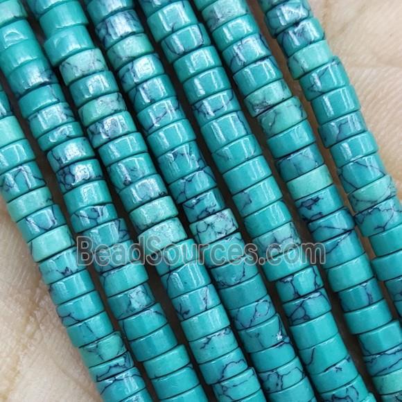 Green Synthetic Turquoise Heishi Beads