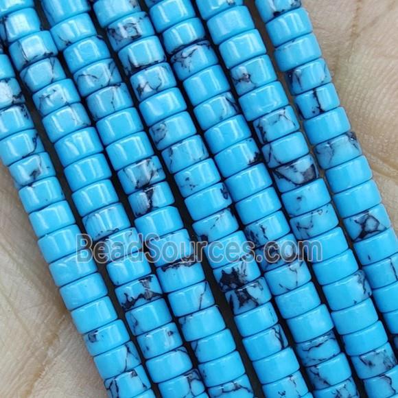 Blue Synthetic Turquoise Heishi Beads
