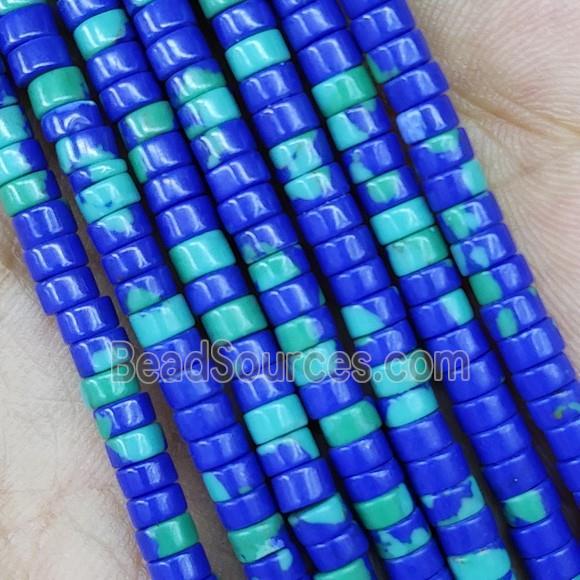 Blue Synthetic Rainforest Stone Heishi Beads