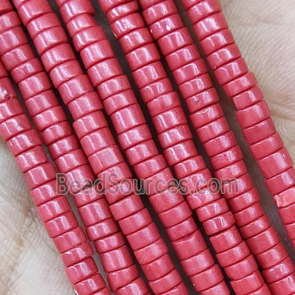 Red Synthetic Coral Heishi Beads