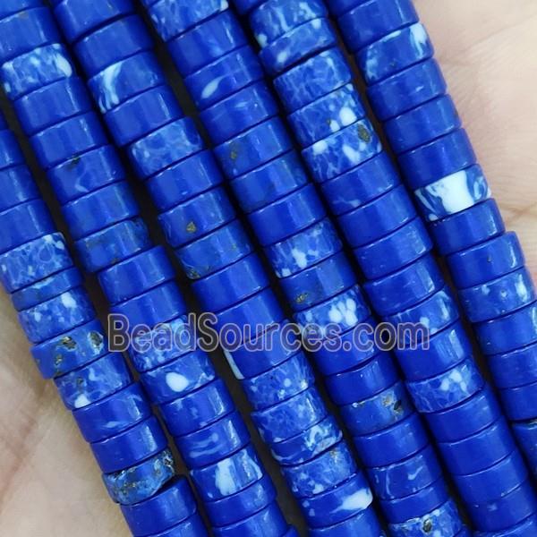 RoyalBlue Synthetic Rainforest Stone Heishi Beads