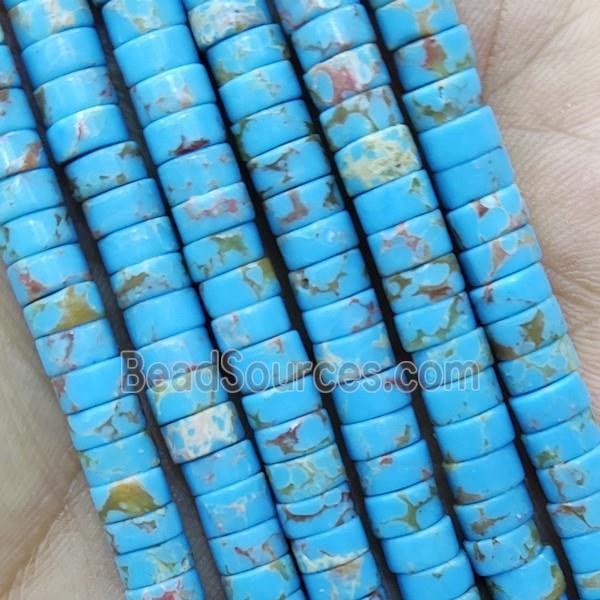 Blue Synthetic Turquoise Heishi Beads