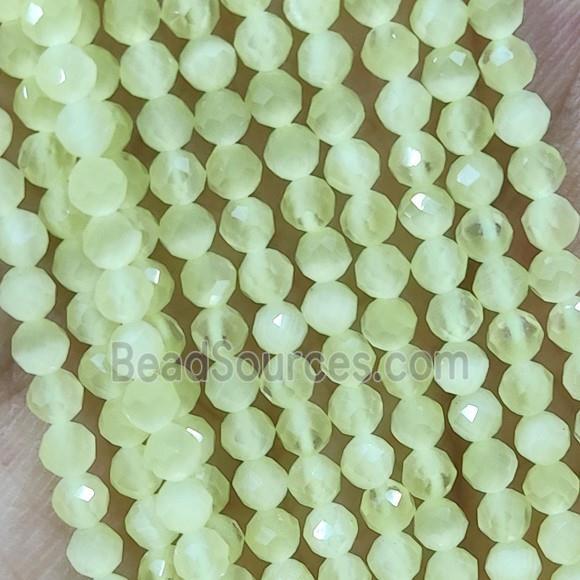 Cat Eye Glass Beads Faceted Round