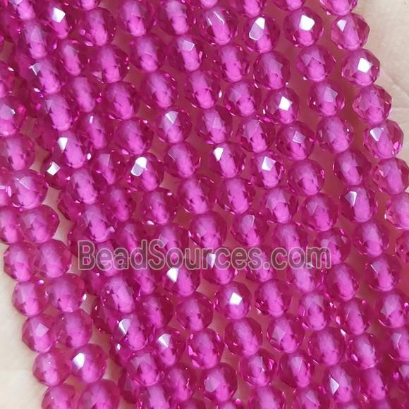 Pink Crystal Glass Beads Faceted Round