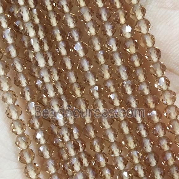 Smoky Crystal Glass Beads Faceted Round