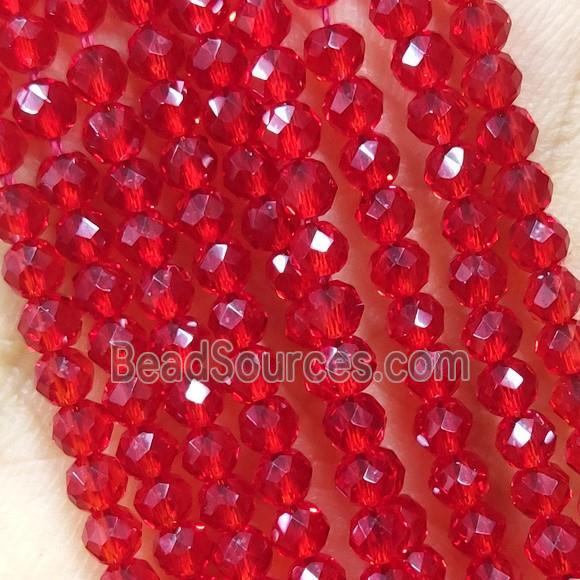 Red Crystal Glass Beads Faceted Round