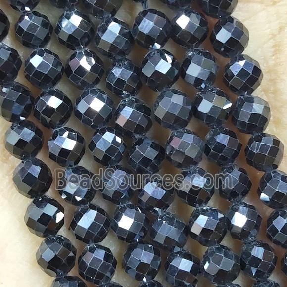 Black Cubic Zircon Beads Faceted Round