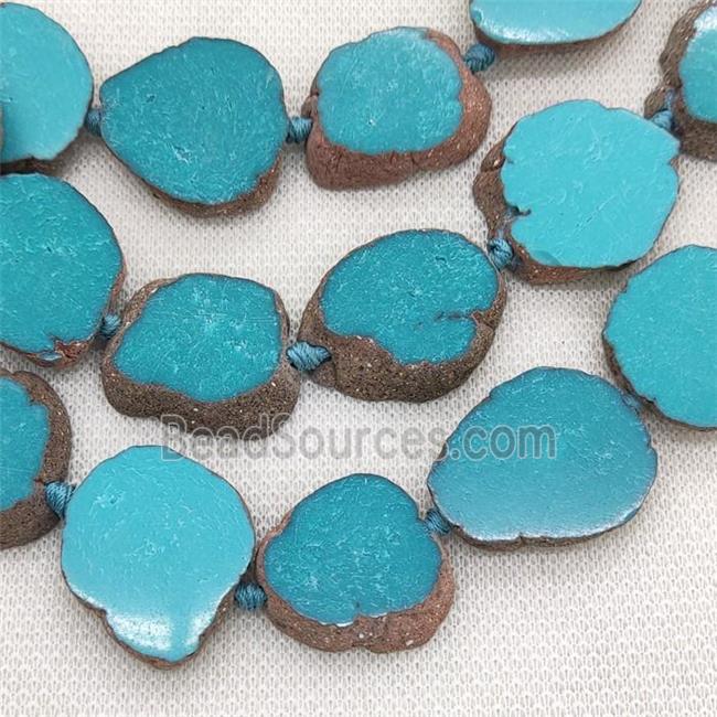 Natural Turquoise Slice Beads Green Treated