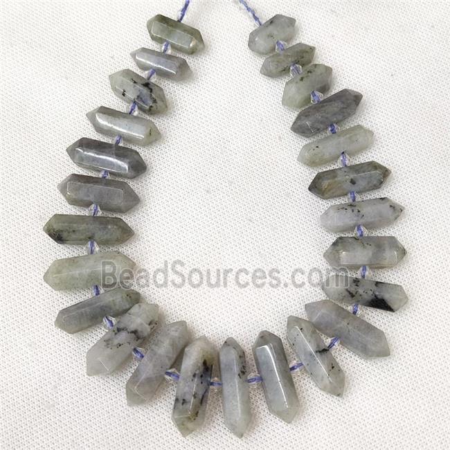 Labradorite Prism Beads Graduated