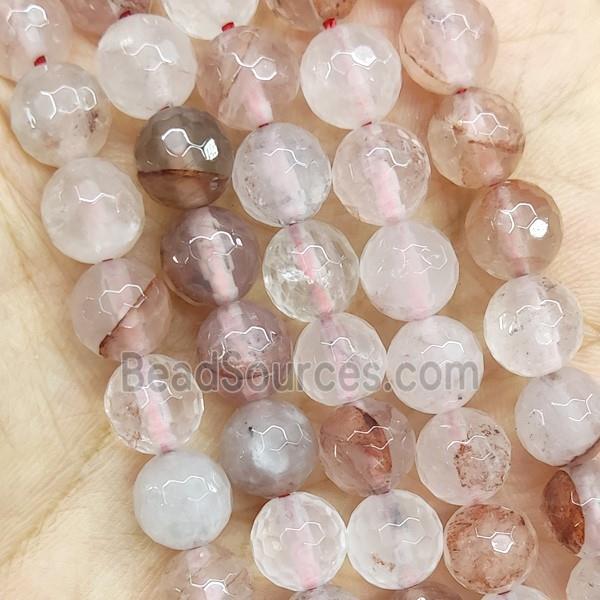 Red Iron Quartz Beads Faceted Round