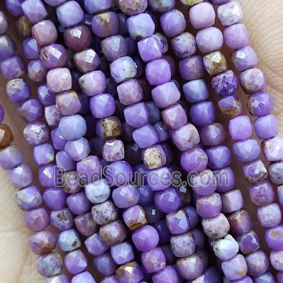 Purple Lepidolite Cube Beads