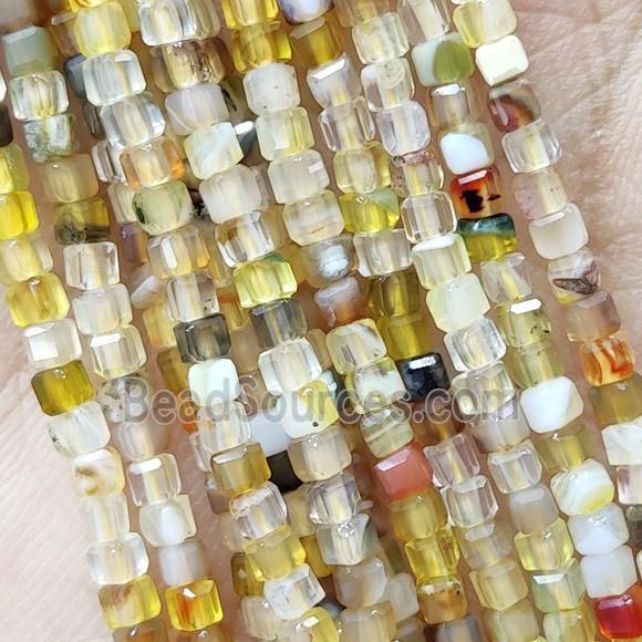 Natural Agate Cube Beads Yellow B-Grade