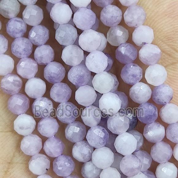 Lilac Jasper Seed Beads Faceted Round