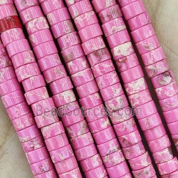 Pink Dye Imperial Jasper Heishi Beads