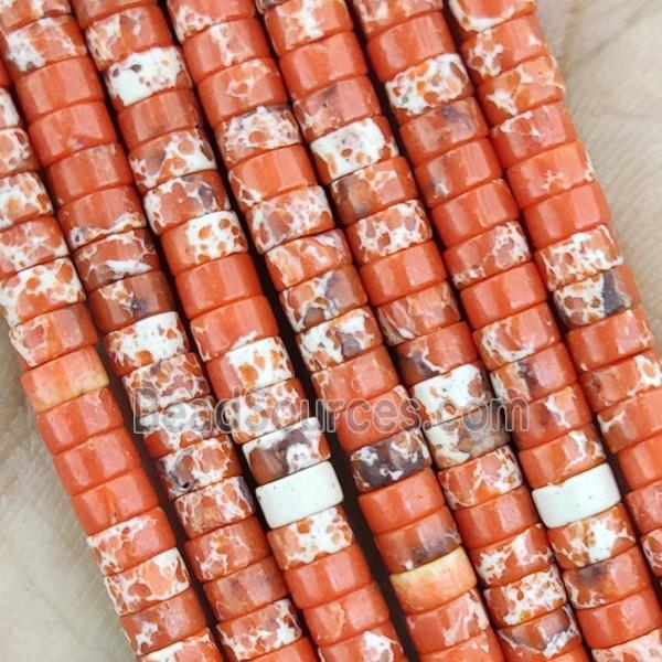 Orange Dye Imperial Jasper Heishi Beads