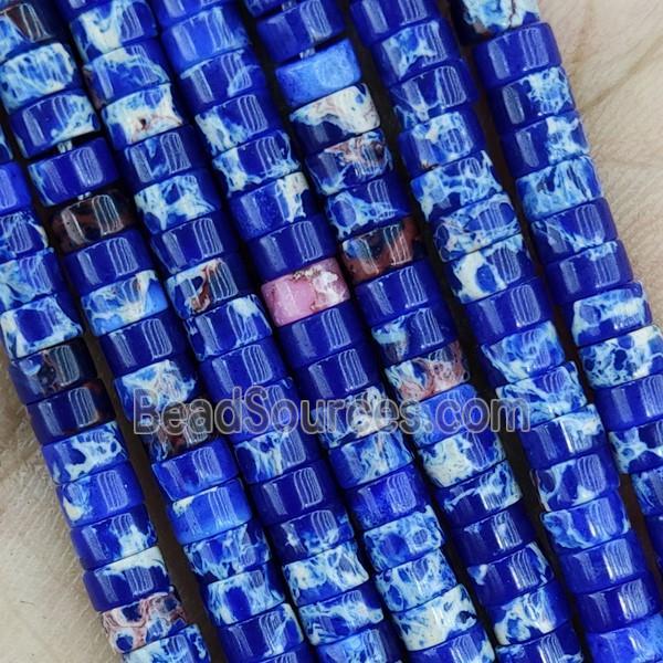 Blue Dye Imperial Jasper Heishi Beads