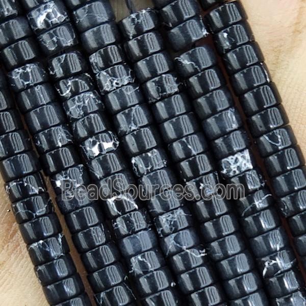 Imperial Jasper Heishi Beads Black Dye