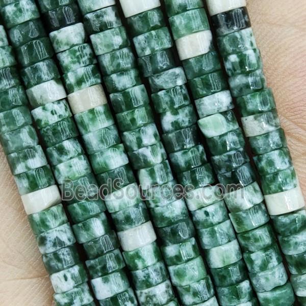 Green Dalmatian Jasper Heishi Beads