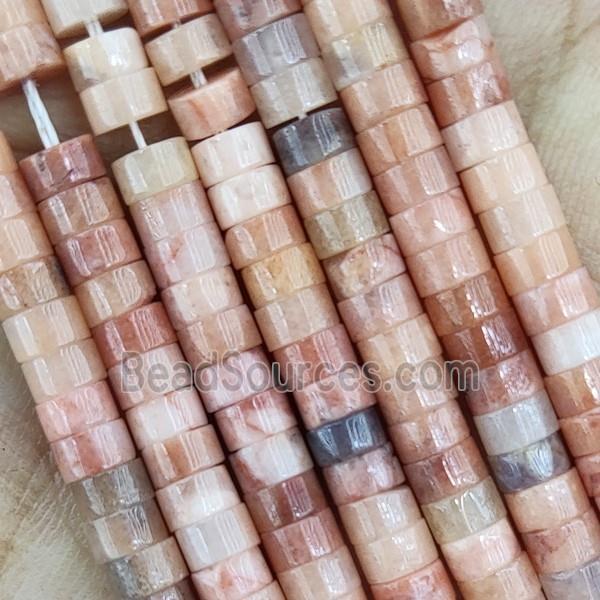 Peach Plum Blossom Jasper Heishi Beads